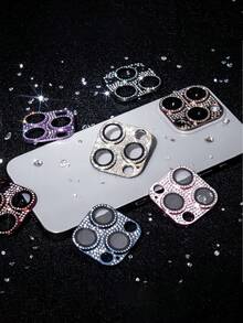 1 Pack Apple Camera All-In-One Diamond Lens Protector For IPhone 15 And 15 Pro Max Camera Lens Protector, Shiny Metal Cover Glass Lens Screen Protector Accessories For IPhone 16 Promax/16/15/14/13/12/11 Applicable To Daily Shield, Office, Home Sparkling Crystal Phone Camera Cover Waterproof Shockproof Anti-Fall Anti-Fall Scratch Resistant Anti-Fingerprint Full Cover - Pink - View 6