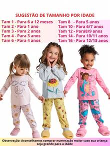 4 Pieces Children's Pajamas Combo For Girls, Assorted Winter Children's Clothing For Girls - Nhiều màu - Xem 6