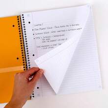 College Ruled Paper, 8-1/2" X 11", 200 Sheets, Fights Ink Bleed, Water Resistant Cover - 黑色 - 查看 4