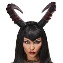 1 pieza, Diadema con cuernos de diablo rojos, diadema grande de cuernos de diablo para cosplay de Halloween, material de PU, diadema de cuernos de diablo para juego de roles de Halloween