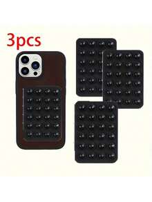 3 pièces Support de téléphone en silicone à double face avec ventouse, poignée de téléphone antidérapante et adhésive, accessoire de smartphone mains libres multifonctionnel, support pour tablette et vidéo portable, compatible sans batterie avec , téléphone Android, cadeau pour anniversaire, famille, amis, support de téléphone, accessoires de téléphone - Multicolore - Voir 12