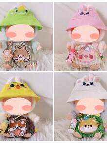14pcs, 17cm For Labubu Doll Clothes, 10cm Doll Pig Doll 3 Years Old, 15cm Cartoon Summer Hat, Small Accessories Camera, Cartoon Model Mini Camera, Bowknot Necklace Accessories, Summer Fashion Style. (Doll Not Included, Accessories Only) - Multicolor - View 10