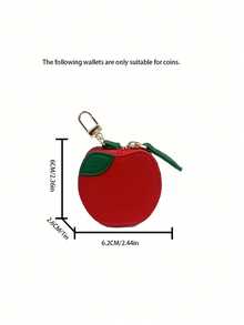 Red Apple Coin Purse Keychain Fruit Charm 2025 New Money Pouch Compatible With Airtag For Women Wallet Mini Wallet Purse Wallet Coin Wallet - Red - View 5