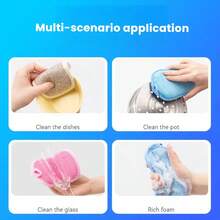 1-10 piezas Paños de limpieza de esponja multiusos reutilizables, adecuados para la cocina, el baño y el inodoro (color aleatorio) - Multicolor - Ver 8