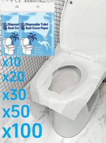 10/20/30/50/100PCS Toilet Seat Cover Toilet Lid For Bathroom Accessories Bowl Disposable Mat Protector Products Household Merchandises Home Disposable Plastic Toilet Seat Cover Portable Safety Travel Bathroom Toilet Paper Pad Bathroom Accessory