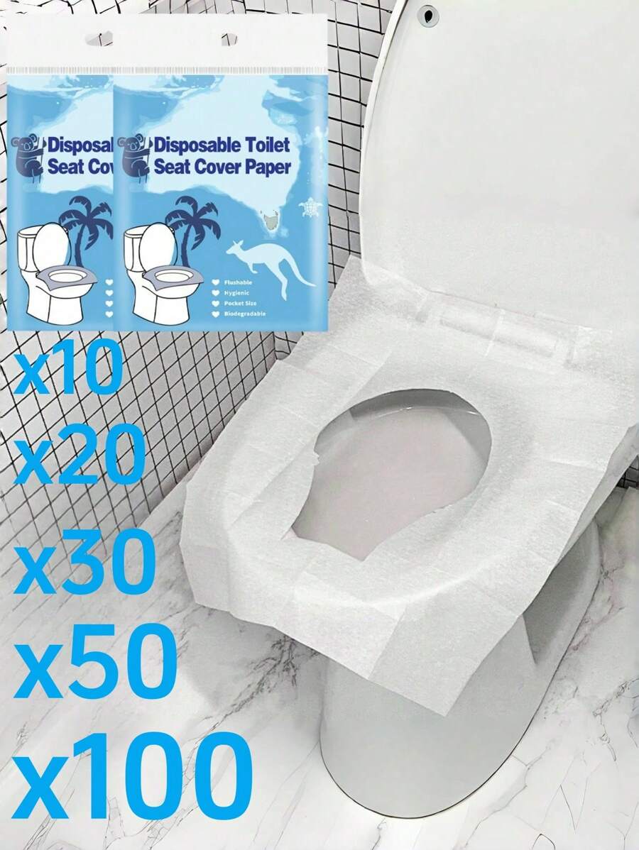 10/20/30/50/100PCS Toilet Seat Cover Toilet Lid For Bathroom Accessories Bowl Disposable Mat Protector Products Household Merchandises Home Disposable Plastic Toilet Seat Cover Portable Safety Travel Bathroom Toilet Paper Pad Bathroom Accessory