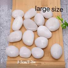 1000g/500g White Pebbles For Indoor Plants, 1-2 Inch Natural River Stones For Aquarium, High Polished Decorative Stones For Vase Filler, Fish Tank, Gardening, Landscaping, Valentine's Day Party Decor (Stones In Asymmetrical Shapes) - White - View 10