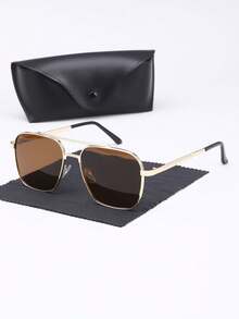 1 Pair/4 Pairs Unisex Couple Combination, Square Metal Fashion Glasses, Elegant Luxury High-Quality Glasses, Versatile, Suitable For All Face Shapes, Applicable For Parties, Holidays, Outdoor Travel, Hiking, Photography, Women's Clothing, Business Casual Gifts, Beach Accessories, With Windproof And Sand Protection Function, Suitable For All Seasons. - Multicolor - View 15