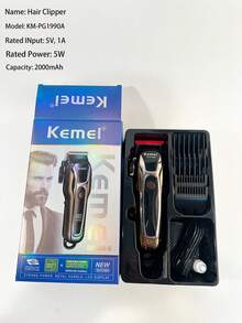 Kemei KM-PG1990A 男士电动理发器专业剪发机理发店或家用理发器 USB 充电理发液晶屏家庭用理发器日常男士毛发修剪器无绳充电式 - 銀色 - 查看 5