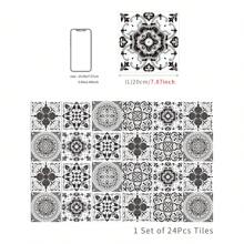 24PCS- Nordic Home Tile, Self-Adhesive Wall Stickers, Kitchen Bathroom Bedroom Living Room Dining Room, Waterproof, Oil And Moisture Proof, Decorative Tile Stickers, Wall Renovation Floor Stickers For Home Decor