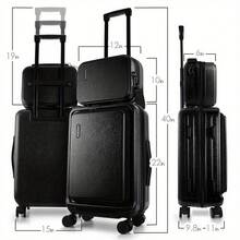 20 Inch Hardside Expandable Carry-On Luggage With Front Pocket And Spinner Wheels For Travel