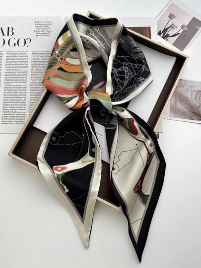 1pc Small Satin Scarf, Decorative Neck Scarf, Hair Tie, Hair Scrunchie, Headband, Hair Hoop, Ideal Accessory For Styling