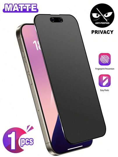 BOLLYMORE 1 pieza Protector de pantalla cerámico mate anti-espía, material no de vidrio, película protectora de cerámica mate anti-espía y antirreflejo, compatible con iPhone 17/17 Pro/17 Pro Max/17 Air/16/16 Pro/16 Pro Max - ambos lados izquierdo y derecho, adecuado para cafeterías/escenarios de transporte (anti-huellas dactilares + kit de instalación fácil), protector de pantalla esencial diario.