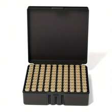 100 Compartment Ammo Box - Heavy-Duty PP Magazine, Secure Snap-Lock Lid, Clear Organization For 9mm,..223,.45 Caliber - Ammo Case - Hunting, Shooting Sports, Gun Range Storage