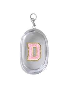 1PC Portable Mini Transparent Zipper Storage Bag, Embroidered Letters A-Z On Pink Towels, Compact Multifunctional Storage Device, Headphone And Charger Case With Keychain, Transparent Travel Accessories, Exquisite And Compact, Suitable For Storing Small Items, Data Cable Storage Bag, Bracelet Bag, Accessory Storage Bag, Very Suitable For Giving Gifts To Female Friendscable Organizer - Multicolor - View 12