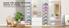 IMGCUKVZERETAILLLC KEFA XL Shoe Storage Box Organizer, 8 Pack Shoe Boxes Clear Plastic Stackable, Sneaker Display Case Container Fit For US 13 (Side 8 PACK CLEAR) - 9 包 灰色 - 查看 2