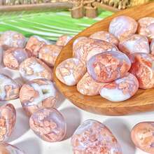 30g/50g/100g Pink Agate Natural Tumbled Crystal, Sakura Agate Natural Crystals Quartz Minerals, Table Decoration,Very Beautiful Pink Stone, DIY Decorative Stone, Best Gift For Her - Pink - View 4