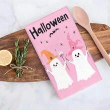 1套/2件万圣节粉色南瓜图案洗碗巾、百洁布，适用于餐厅、厨房、浴室、节日装饰、家庭聚会装饰、家居装饰、家居用品、送给长辈和朋友的礼物 - 彩色 - 查看 12