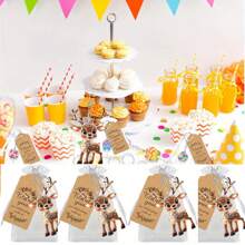 9/30pcs Christmas Deer Acrylic Keychain Favors, Cartoon Reindeer Keyring Party Gifts, With Organza Bags & Thank You Cards, For Wedding, Birthday, Anniversary, Bachelor Party, Holiday & Universal Celebrations,