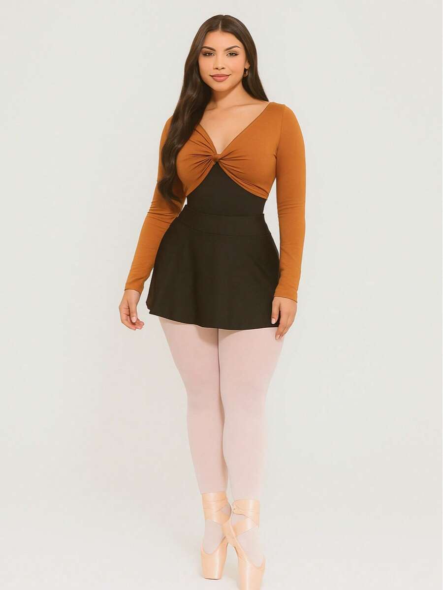 Women's Adult Jazz Dance Ballet Skirt With Comfortable Waistband - màu đen - Xem 1