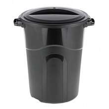 32 Gallon Heavy Duty Plastic Garbage Can, Included Lid, Indoor/Outdoor, Black - 1 - View 5