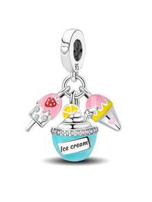 1 件时尚闪亮水母吊坠饰品适用于手链 DIY 女士珠宝 - 銀色 - 查看 7