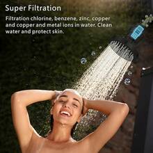 Cabezal de ducha de 6' con filtro de ducha de 15 etapas, cabezal de ducha de alta salida con cartucho de filtro para agua dura,elimina el cloro y sustancias nocivas (Cromo) - Negro - Ver 11