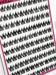 Mikiwi 100PCS Self Adhesive Cluster Lashes,Natural C Curl No Glue/Glue Free Lash Clusters,Press On Lashes,Individual Eyelash Extension,Short Lashes Wispy Natural Looking Soft Pre-Bond Eyelashes For Beginner - 黑色 - 查看 4