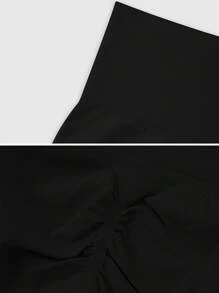 NcmRyu 1 件女士时尚舒适弹力运动短裤 - 黑色 - 查看 3