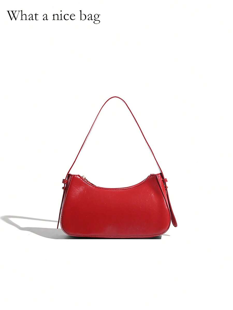 新款百搭纯色优雅法式腋下钱包，高品质简约通勤设计，适合办公室职员和大学生 - 彩色 - 查看 1