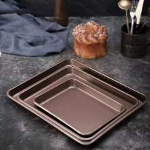 1 pieza Molde rectangular vintage para tartas, bandeja para hornear de acero al carbono antiadherente grueso, molde para hornear poco profundo de 9/11/13 pulgadas, molde para hornear multifuncional para tartas y pasteles
