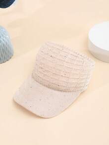 1 件亮片网眼镂空棒球帽，新款夏季透气遮阳多功能跑步骑行棒球帽，适合女士