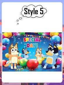 Bluey Dog Birthday Background, Cartoon Dog Paw Print Background Holiday Party Decoration Supplies, Photography Photo Booth Banner Props, Pink Cute Cartoon-Themed Photo Banner, Birthday Party Decoration Pendants
