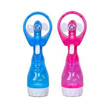 Compact Handheld Battery-Operated Personal Water Spray Fan - Available In Blue Or Pink - Ideal For Outdoor Activities, Travel, And Hot Weather Relief