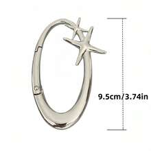 1pc Oval-Shaped Carabiner Key Chain, Zinc Alloy Heavy Duty Key Clip Holder, Casual Outdoor Climbing Hook Pendant Gift Souvenir Car Accessories Bag Charm School Cute Goth Y2k - Multicolor - View 11