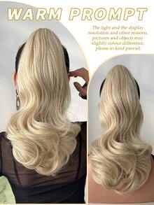 Claw Ponytail Extension Hair Blonde Color 16 Inch Heat Resistant Fiber Synthetic Shot Ponytail Hairpiece For Women Girls Daily Use