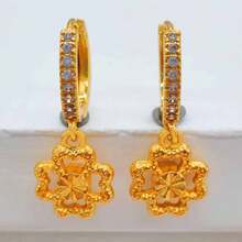 耳环镀金小圆耳环时尚珠宝女士礼物圈形穿孔金耳环穿孔配饰