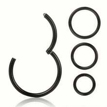 1-4 Pcs Stainless Steel Seamless Nose Rings/Piercing Jewelry, 6/8/10/12mm Twisted Unisex Punk Closed Hoop Earrings