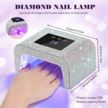 UV Light For Gel Nails Beginner Led Nail Light For Gel Nails Diamond UV Nail Lamp With 3 Timer Setting Touch Control & Auto Sensor, Quick Dry Nail Dryer Curing Lamp For Salon & Home