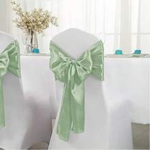 10pcs 30*275cm Wedding Satin Tablecloths, Sage Green/Dark Green Silk Tablecloths For Banquet Tables, Suitable For Rectangular/Round Dining Tables - Green - View 6