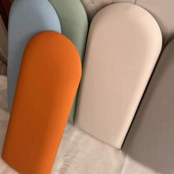 1 pieza de 40cm / Set de 2 piezas de 40cm+50cm Decoración de cabecero, Panel de pared de cabecero de dormitorio, Respaldo suave antichoque de tatami, Almohadilla de pared de cabecero arqueada, Almohadilla de pared antichoque DIY, Adhesivo de pared 3D grueso, Almohadilla suave para dormitorio