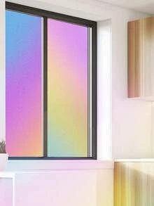 1卷彩色哑光窗户隐私膜，变色龙静电吸附膜，适用于磨砂玻璃，防紫外线，隔热，窗户，有色，日夜两用，隔热，家居，浴室，门，装饰，17.7*118英寸 - 彩色 - 查看 11