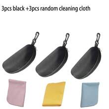 1/2/3pcs Upgraded EVA Hard Shell Portable Eyeglass Case, Zipper Eyeglasses Protector Box For Women & Men, Sunglasses Case With Microfiber Cleaning Cloth, Suitable For Outdoor Sports, Cycling, Hiking, Travel, Birthday, Party Gift