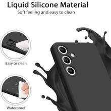 Funda de teléfono de silicona líquida compatible con Samsung Galaxy S25 Ultra y 13/16 Pro Max/11, compatible con iPhone, resistente al agua, a los golpes, a las caídas y a los arañazos - Negro - Ver 3