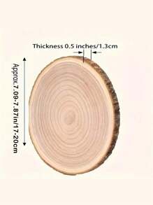 Discos de madera sin terminar con corteza de árbol, piezas de posavasos de madera, kit de artesanía de madera con círculos, adornos navideños DIY, artesanías rústicas para bodas