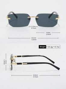 1 副时尚无框眼镜，适合所有场合，学院风，适合返校季，方形，矩形，墨镜