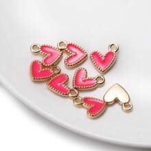 30 Piezas de Colgantes de Corazón de Metal Multicolor, Charms de Corazón Esmaltados de Aleación Miniatura para Hacer Collares, Pulseras, Manualidades DIY, Accesorios de Joyería, Suministros para el Día de los Enamorados