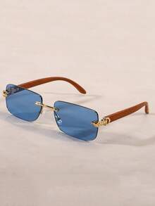 1 Pair Women's Leopard Pattern Frameless Retro Vintage Gradient Fashion Glasses Preppy Style For Back To School Rectangle Shape Rectangular Shape Shades - Multicolor - View 17