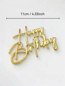 1PC Gold Acrylic Birthday Cake Toppers - Premium Happy Birthday Cake Decorations For Cake & Party Decoration - A - View 3
