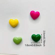 10 Colorful Heart-Shaped Refrigerator Magnets, Heart-Shaped Decorative Stickers, Suitable For Kitchens, Offices, Whiteboards, Cabinets And Dishwashers - Elegant Home Decoration And Ideal Mother's Day Gift, Party Small Gift (Random Colors)